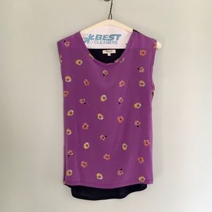 Madewell Silk Front Pansy Top, Size XS